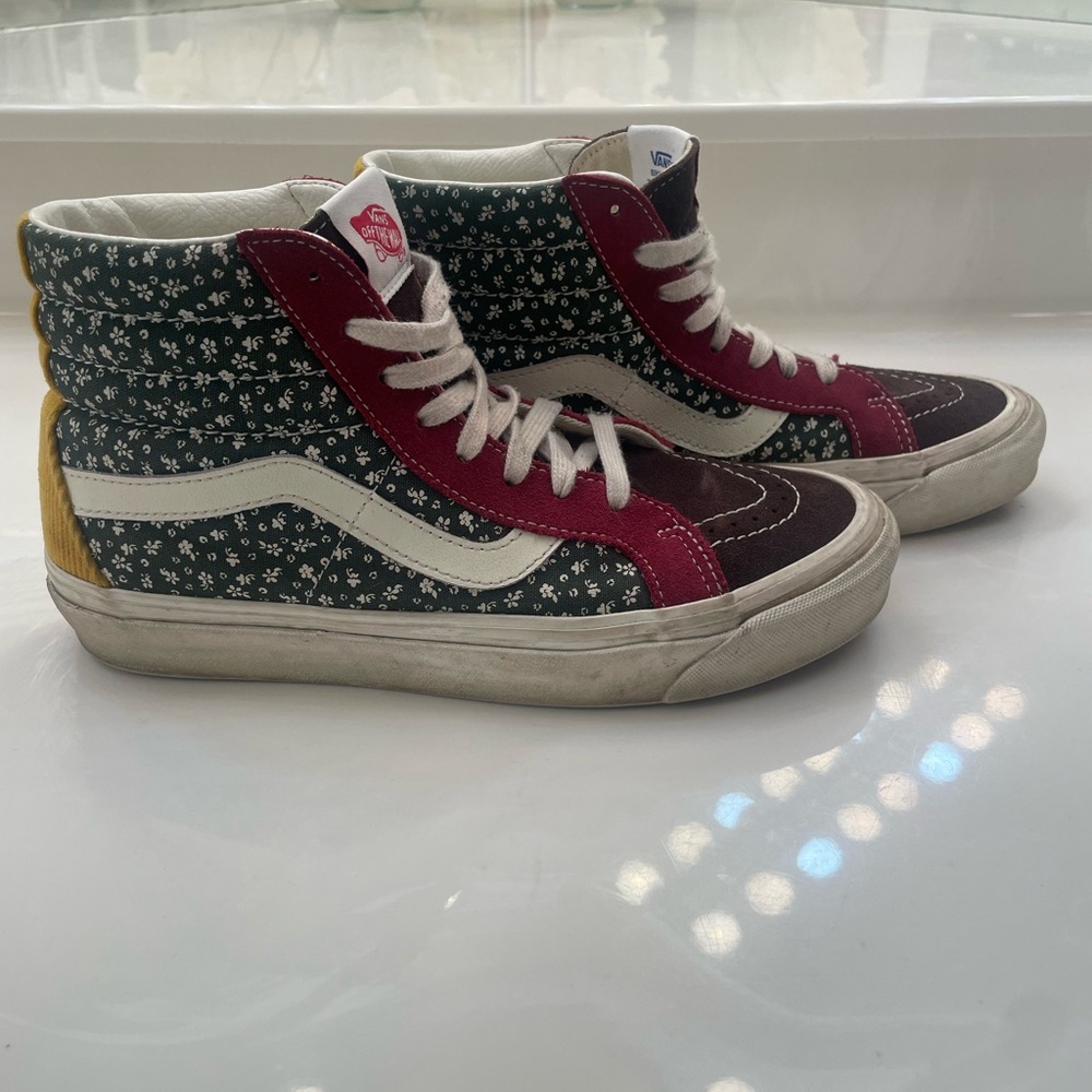 Vans Red and Brown High-Top Sneakers